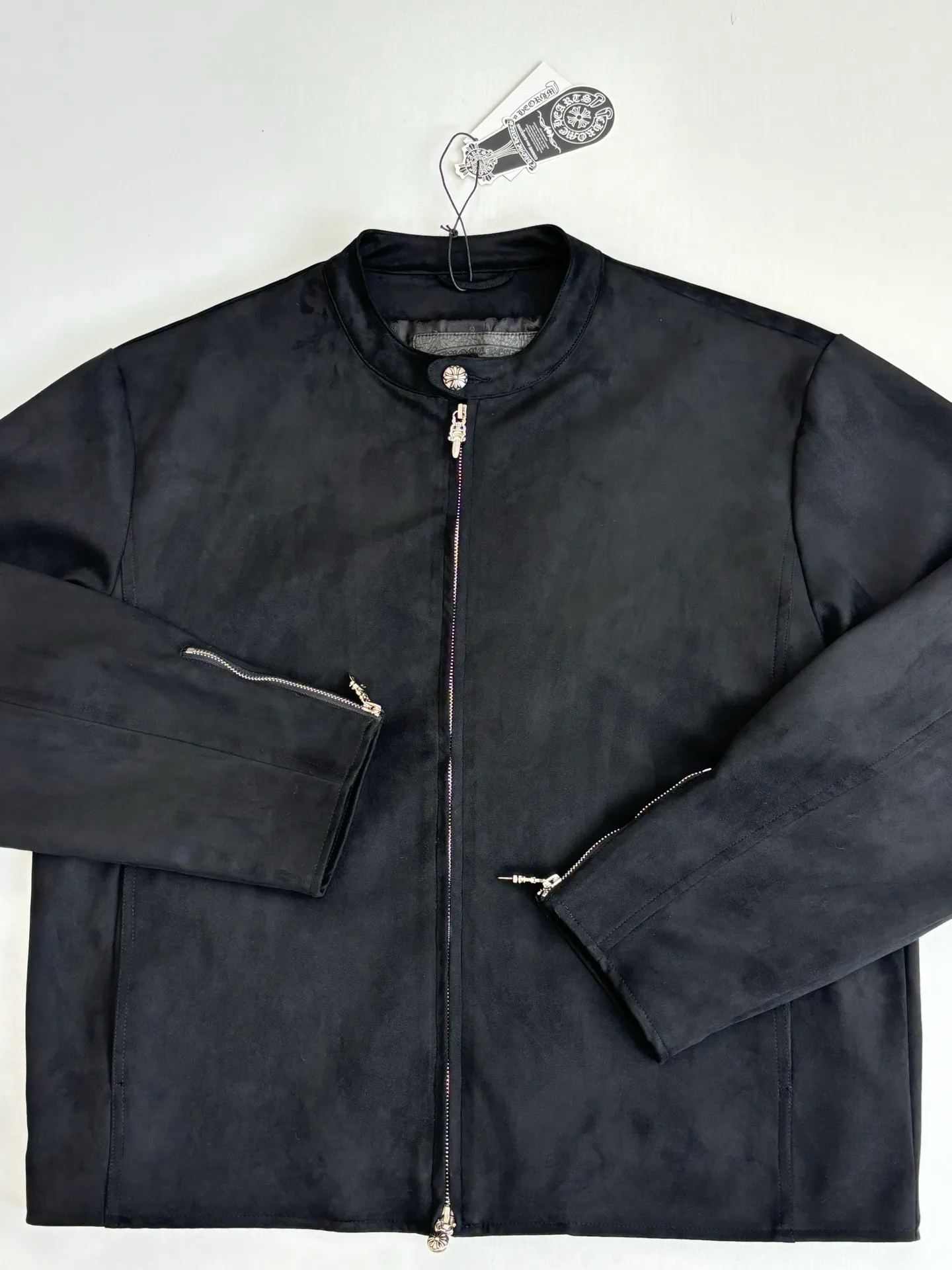 P560 Chrome heart*/Chrome heart new autumn and winter 925 silver-plated hardware buckle mixed sheepskin suede jacket Size: S/M/L/XL
